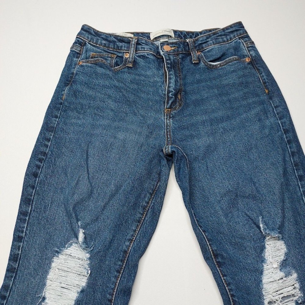 Universal Thread Womens Jeans 6/28R High Rise Slim Straight Distressed Denim - Picture 5 of 16